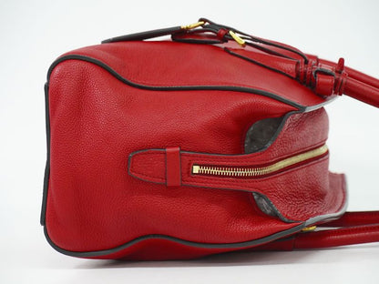 Authentic Prada Leather Tote Handbag Red Bn2769 Bag Pre-owned [follow-up