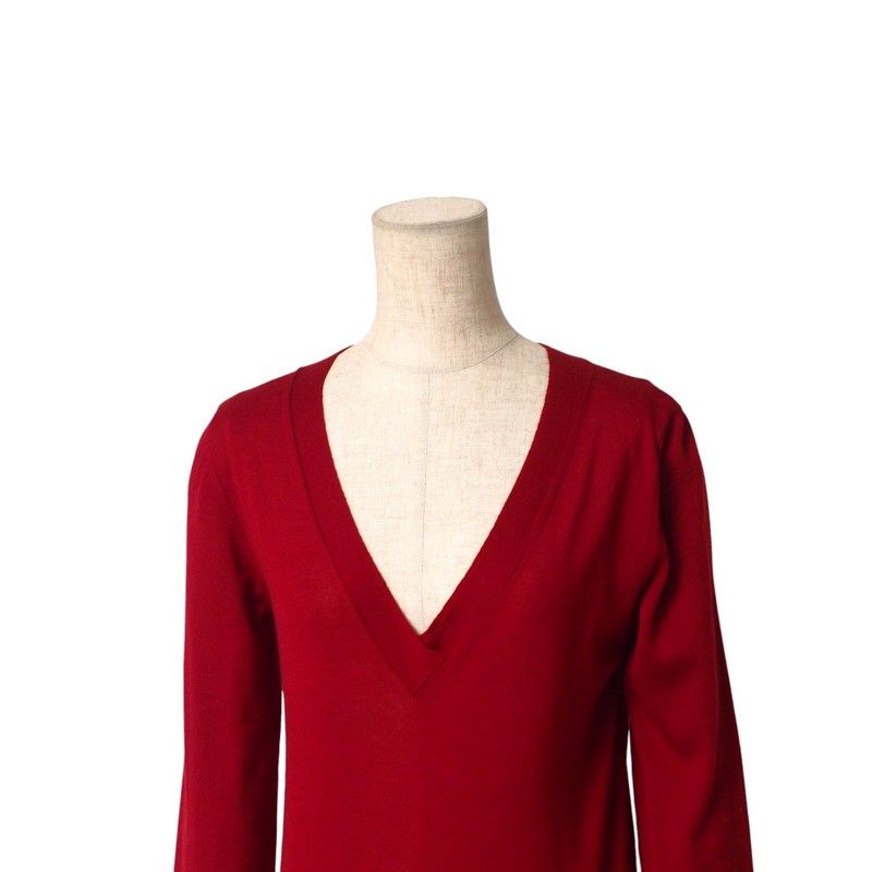 Hermes Knit Size LA V-neck High Gauge Sweater Cashmere Light Hand [recommended