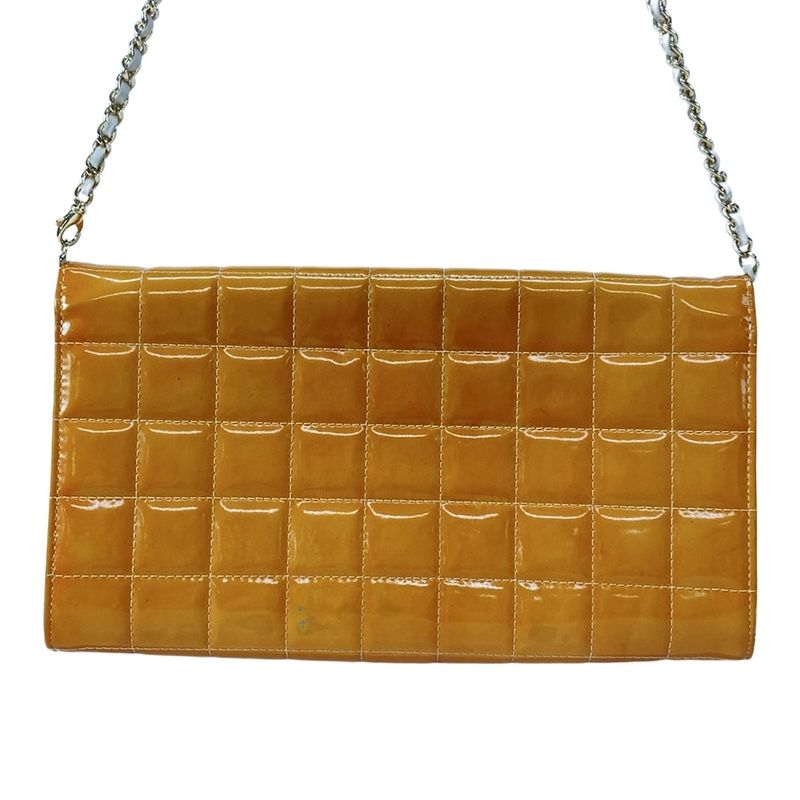 Chanel Shoulder Bag Choco Bar Light Brown Coco Mark/chain Shoulder Leather