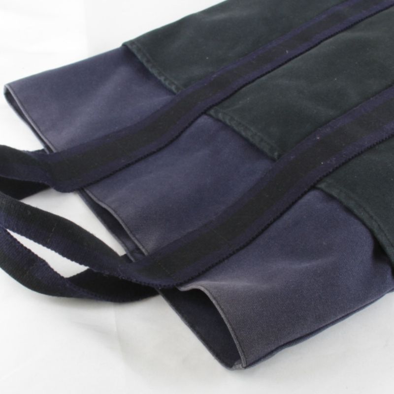 Hermes Fourre Tout Cabas Tote Bag Canvas Navy