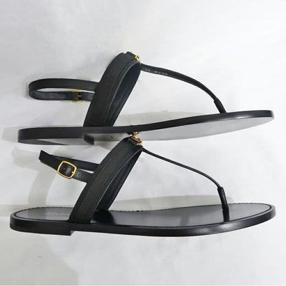Celine Thong Sandals Black Leather Size 42 Shoes — view 5