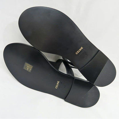 Celine Thong Sandals Black Leather Size 42 Shoes — view 7