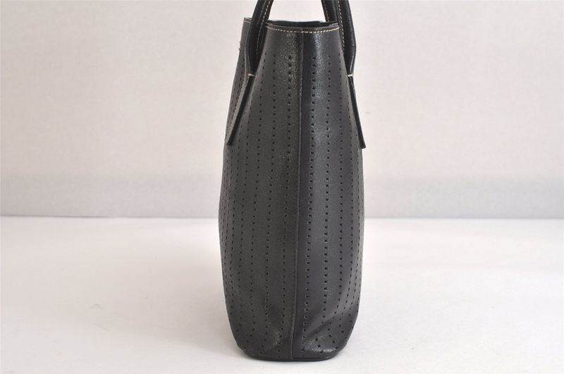 Prada Vintage Leather Hand Tote Bag Purse Black 3034n