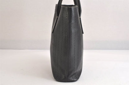 Prada Vintage Leather Hand Tote Bag Purse Black 3034n