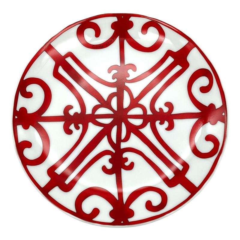 Hermes Gadarkivir Plate Porcelain Red White 17cm (669in) Tableware