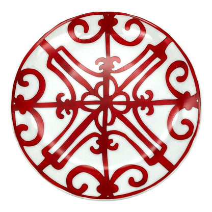 Hermes Gadarkivir Plate Porcelain Red White 17cm (669in) Tableware