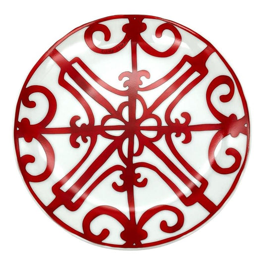 Hermes Gadarkivir Plate Porcelain Red White 17cm (669in) Tableware