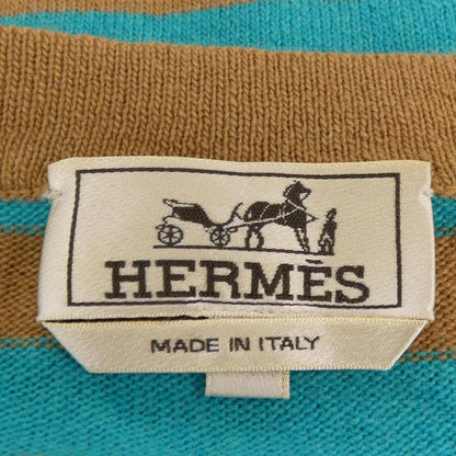 Hermes Knit Sweater Cashmere Beige Green Border — view 4