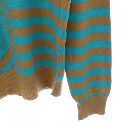 Hermes Knit Sweater Cashmere Beige Green Border — view 6