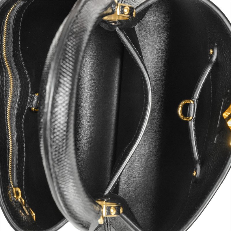 Louis Vuitton Capucines BB Handbag Leather Enamel M59269 Black