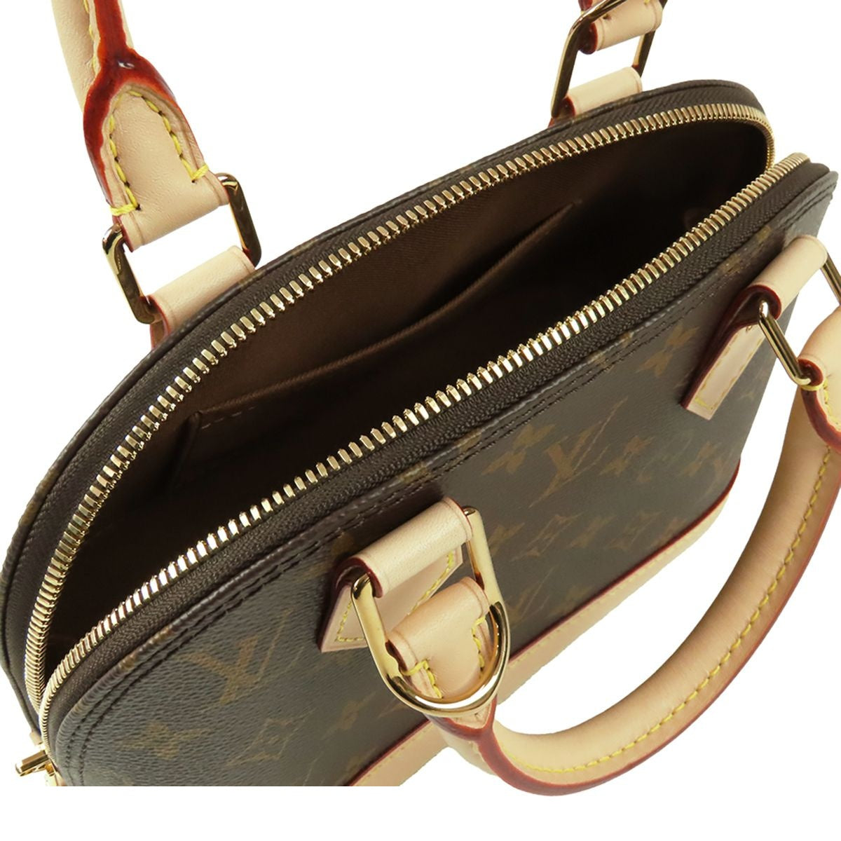 Louis Vuitton Alma BB Brown Monogram Canvas 2-Way Shoulder Bag Display — view 5