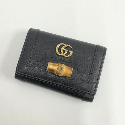 Gucci Key Case Leather Black Holder