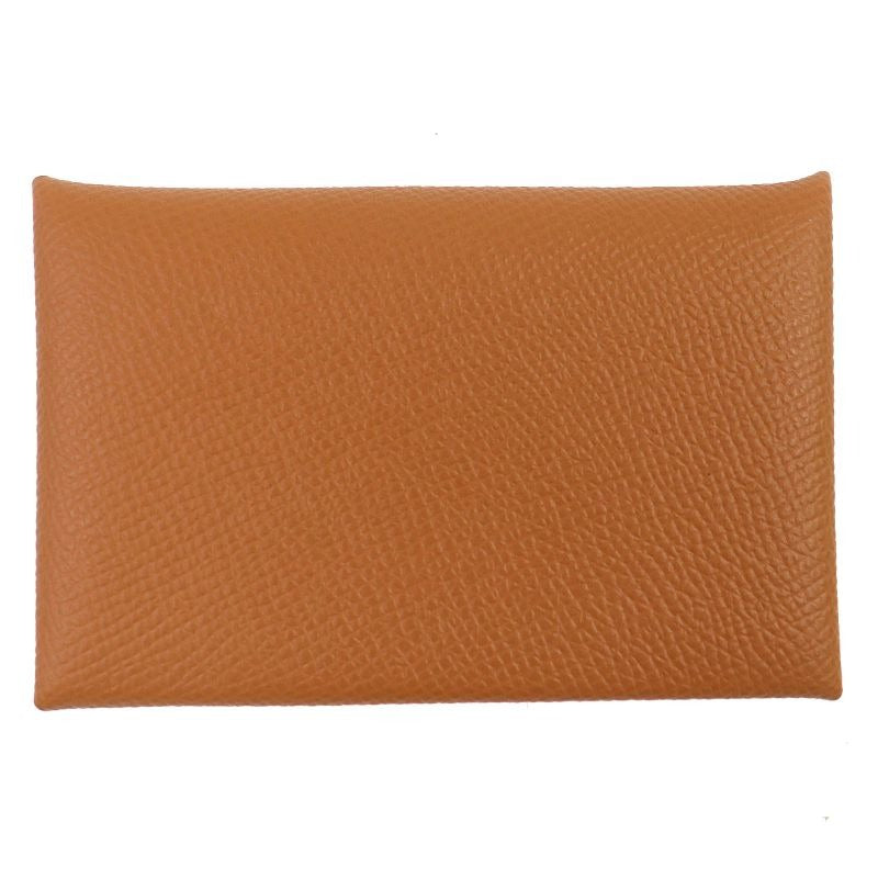 Hermes Calvi Vaux Epson Gold Silver Hardware Card Case Business Holder