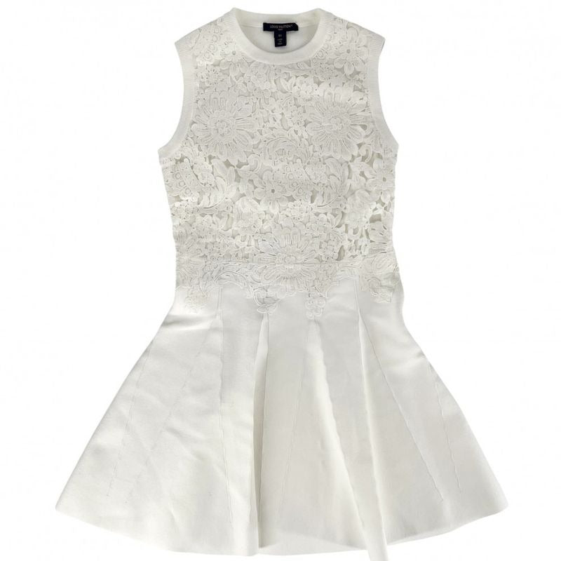 Louis Vuitton Dress Women Knit Sleeveless Apparel Clothing Lace Side