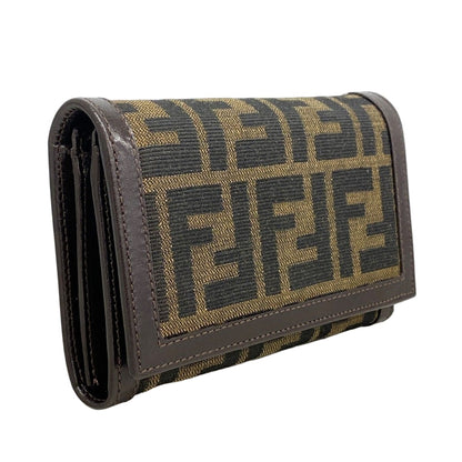 Fendi Wallet Zucca Nylon Canvas Brown Silver — view 2