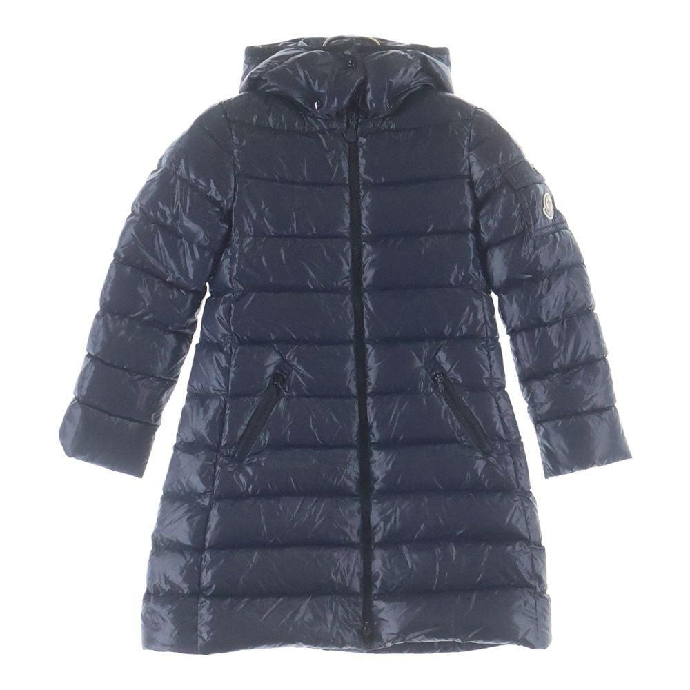 Moncler Moka Hooded Zip Up Long Jacket Coat Kids Navy