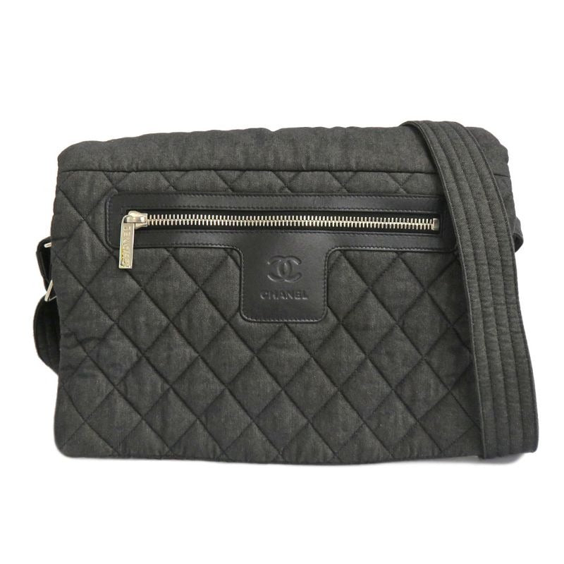 Chanel Cocococoon Messenger Bag Cotton Shoulder Denim Black