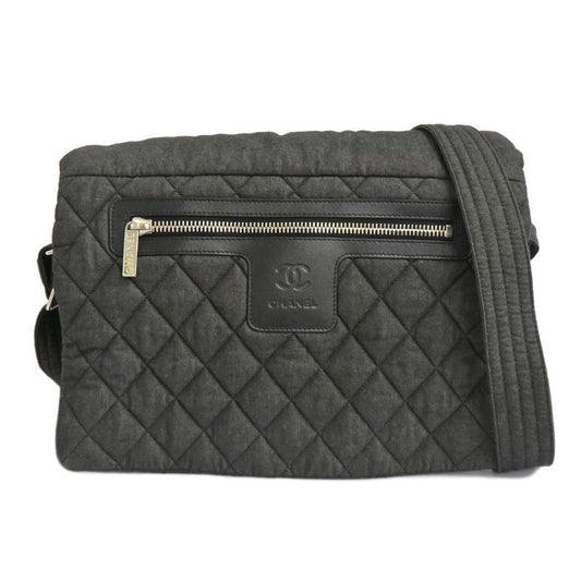 Chanel Cocococoon Messenger Bag Cotton Shoulder Denim Black