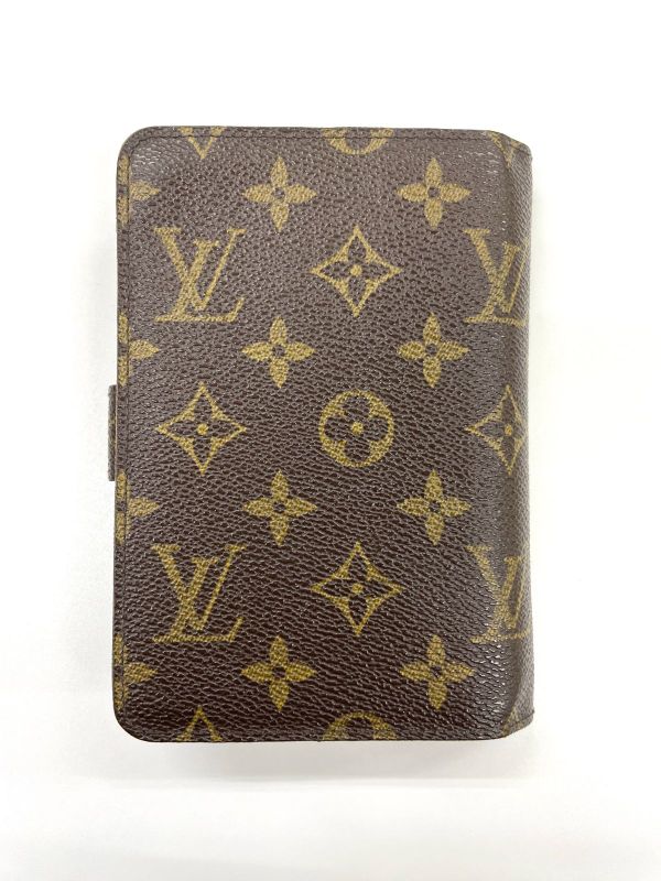 Louis Vuitton Monogram Porte Papier Zip Snap Closure Fold Wallet M61207 Brown