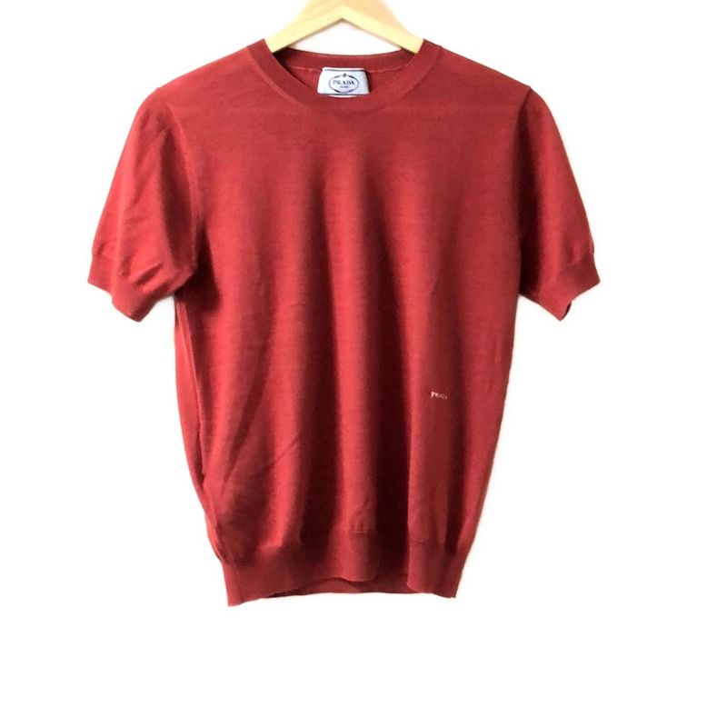 Prada Short Sleeved Sweater Size 40 M Women - Red