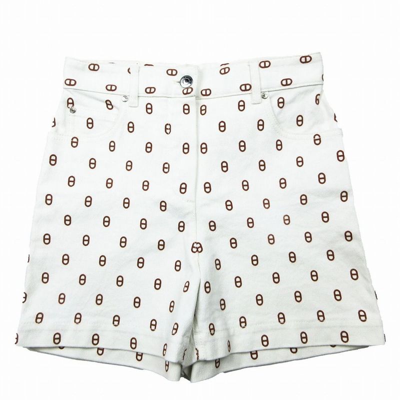 Hermes 25ss Chaine Dancre Chaine D'ancre All-Over Print Shorts Size XS Women