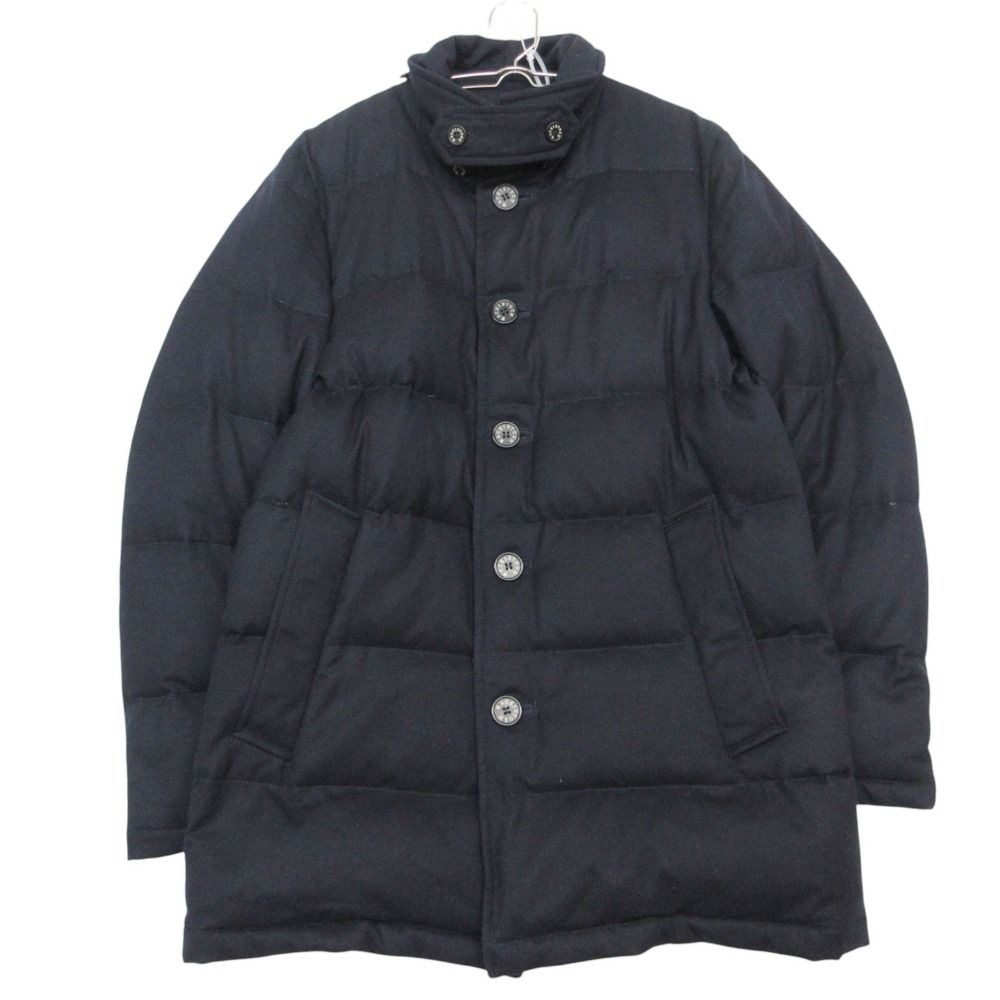 Loro Piana Mackintosh Down Jacket Wool Chin Strap Coat Outer Dark Navy