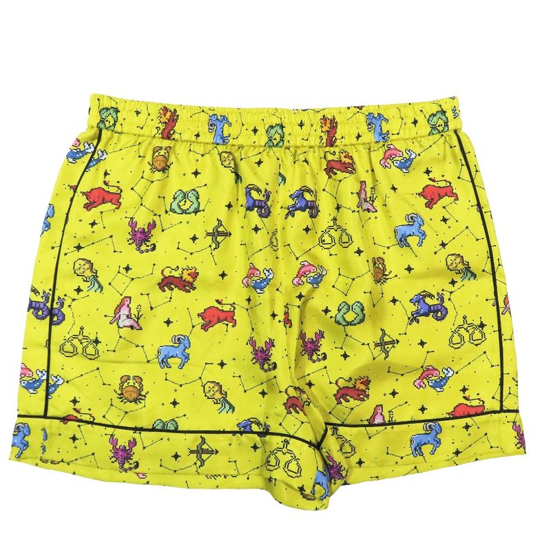 Unused 22aw Christian DIOR Zodiac Pixel Shorts Silk Half Pants Bottoms Yellow