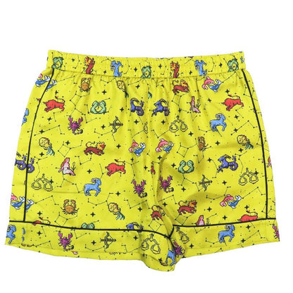 Unused 22aw Christian DIOR Zodiac Pixel Shorts Silk Half Pants Bottoms Yellow