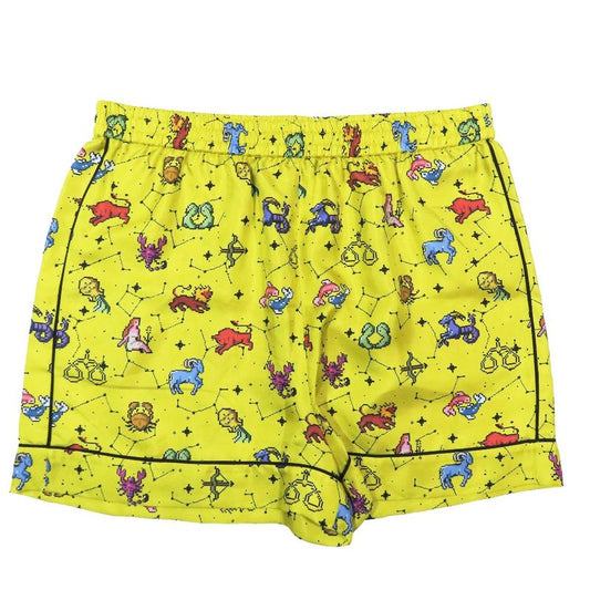 Unused 22aw Christian DIOR Zodiac Pixel Shorts Silk Half Pants Bottoms Yellow