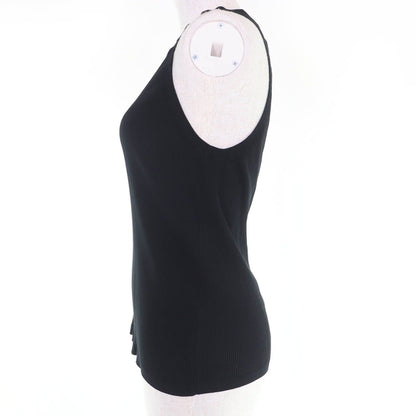 Chanel Cotton CC Logo Sleeveless Knit Top Black 42 Hat — view 2