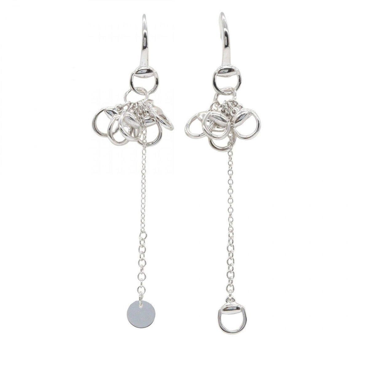 Gucci Earrings Horsebit Drop Hook 18K White Gold