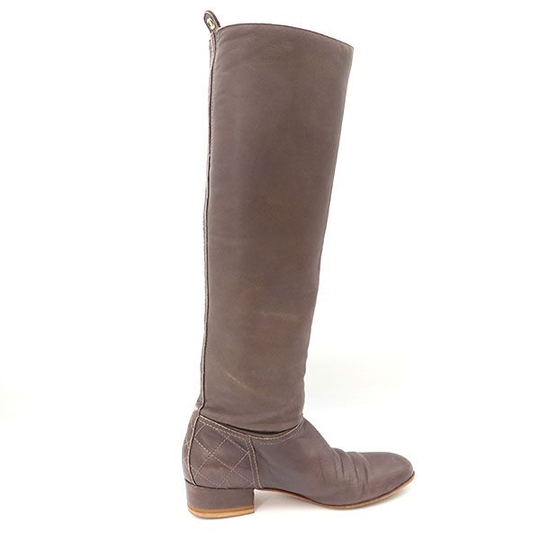 Chanel Long Boots Lambskin 38 Approx 24cm (9.45in) Ladies 4000009801200297