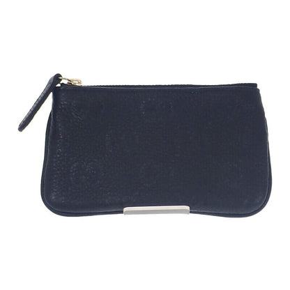 Gucci GG Emblem Key Pouch Aaeem 1000 Case Grain Leather Black