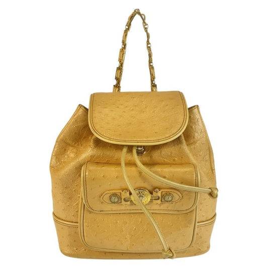 Gianni Versace Vintage Sunburst Yellow Leather Rucksack Backpack