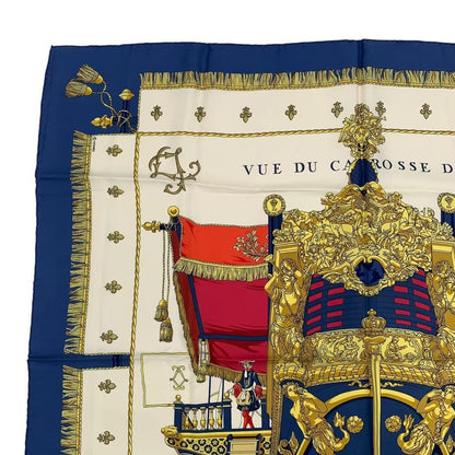 Hermes Scarf Carre 90 Vue du Carrosse de la Galere Reale Queen's — view 2