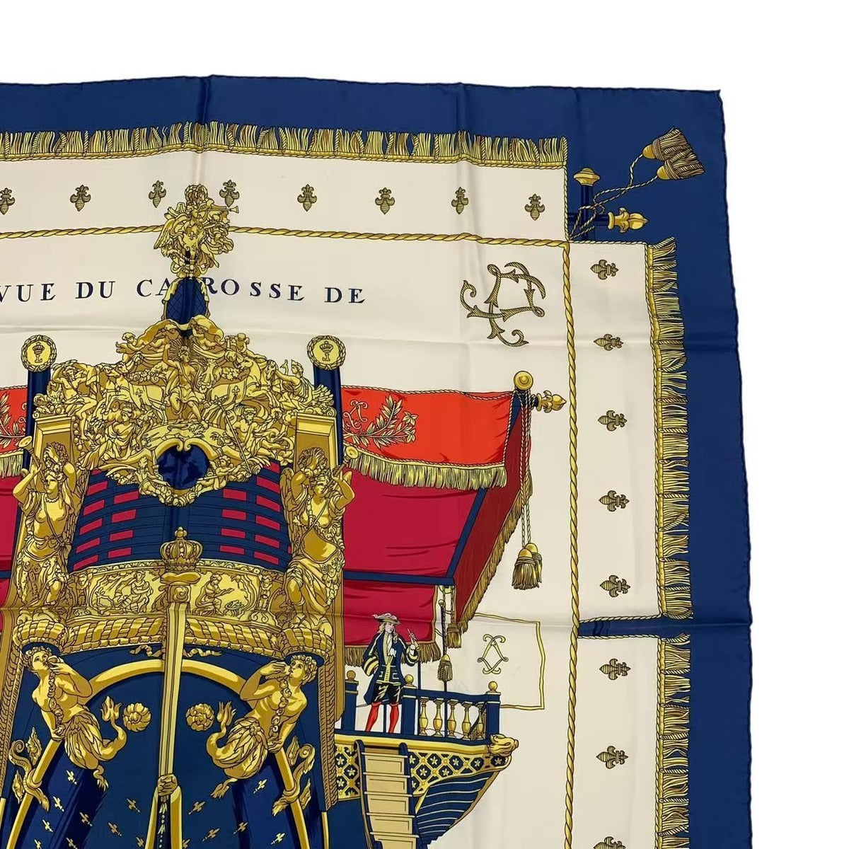 Hermes Scarf Carre 90 Vue du Carrosse de la Galere Reale Queen's — view 3