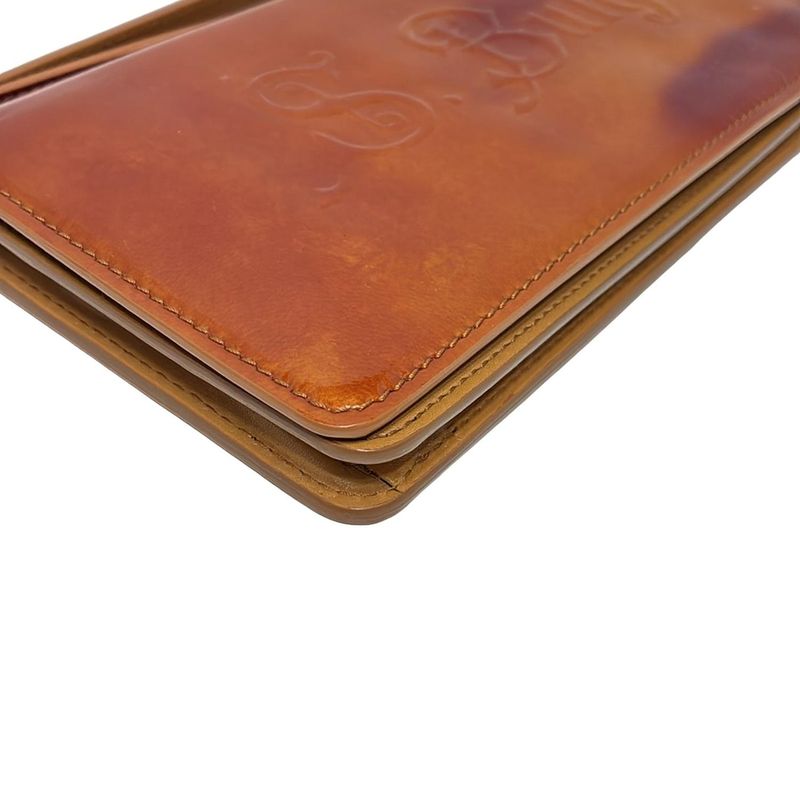 Bvlgari Sotirio Bulgari Brown Leather Clutch Bag