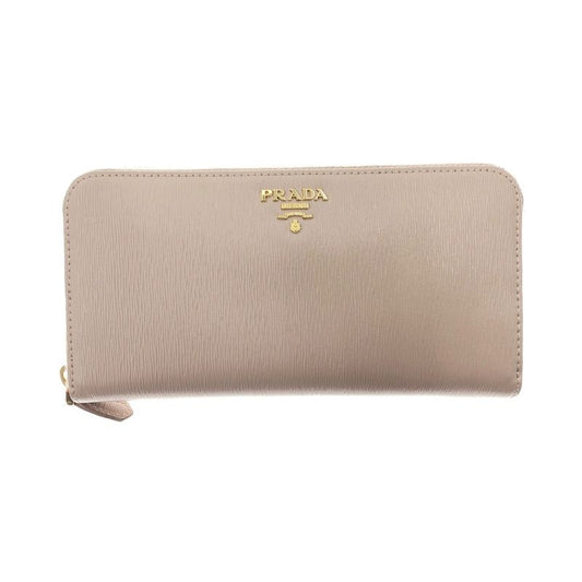 Prada Round Long Wallet Saffiano 1ml506 Beige