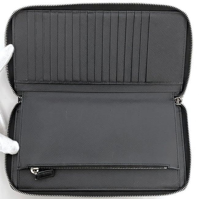 Prada Round Zipper Long Wallet Document Case