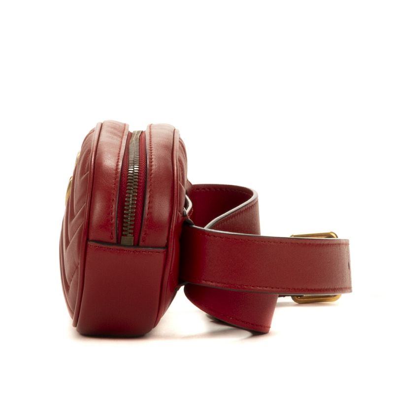 Gucci Marmont Belt Bag Red Calfskin Leather A