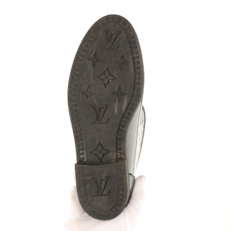 Louis Vuitton Monogram Drops Line Rubber Long Boots Women's 36 Black Made In