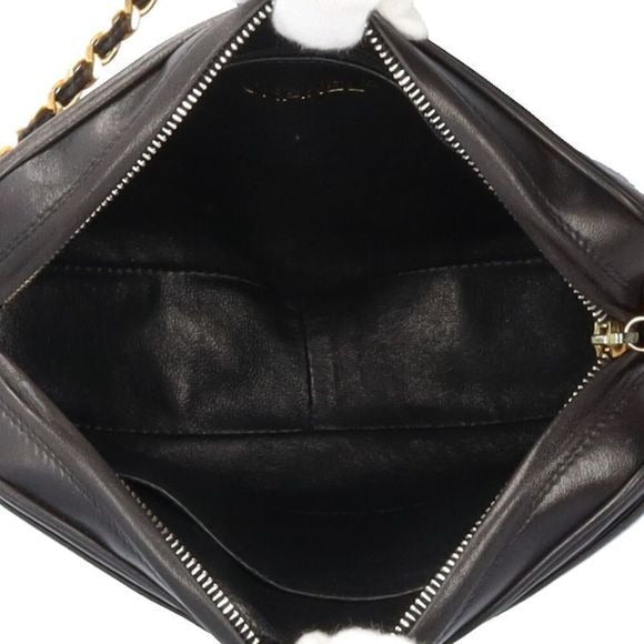 Chanel Triple Coco Mark Fringe Shoulder Bag Lambskin Black Ladies Chanel