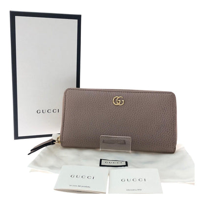 Gucci Women's Long Wallet Zip Around Wallet Petit Marmont Gold Hardware GG