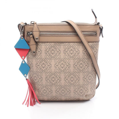 Loewe Shoulder Bag Repeat Anagram Beige Leather