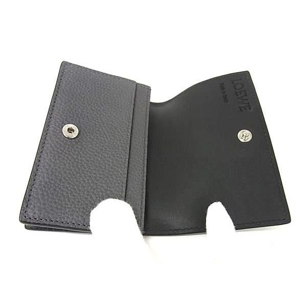 Loewe Anagram Leather Card Case Business Holder Gray — view 3