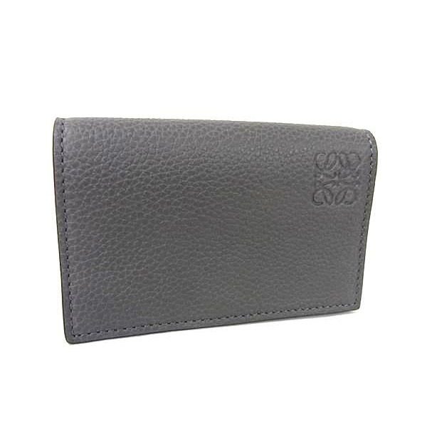 Loewe Anagram Leather Card Case Business Holder Gray