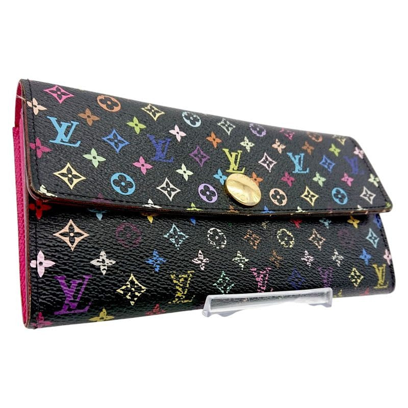 Louis Vuitton Sarah Multicolor Long Wallet Monogram Black