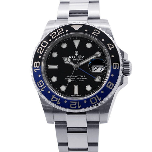 Rolex Gmt Master 2 Date Roulette Watch Black Dial