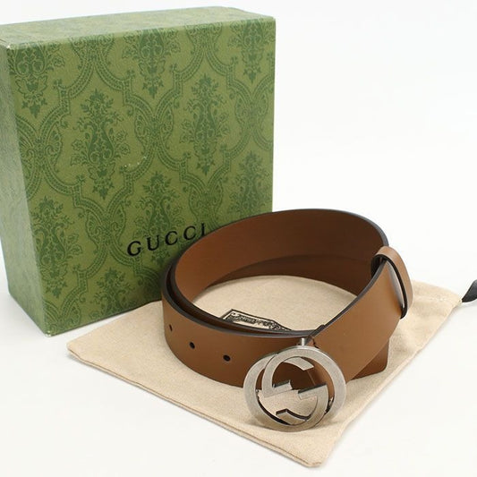 Gucci Interlocking Belt Leather Brown