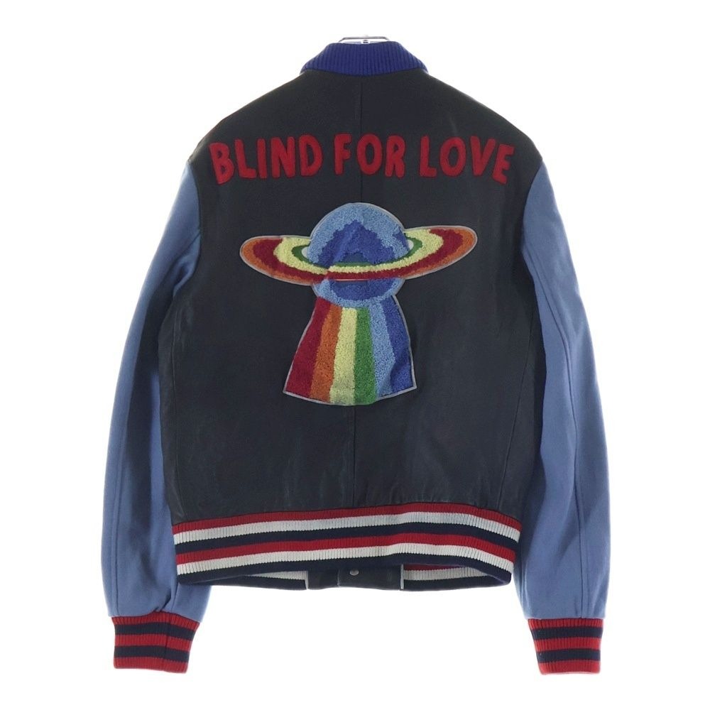 Gucci Leather Stadium Jacket Black